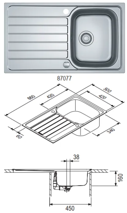 Küche & Concept Dortmund FRANKE: Einbauspüle Spark SKX 611-86, Edelstahl 87077 1